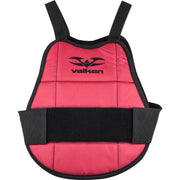 Front view of the Valken Gotcha Reversible Youth Paintball Chest Protector in red with padded impact protection.