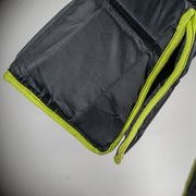 Close-up of the reinforced sleeve cuff and hem on the Valken Overshield Zombie Paintball Chest Protector.