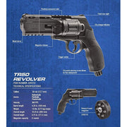 Valken Combat Grey T4E TR50 Paintball Revolver - .50 Caliber Revolver