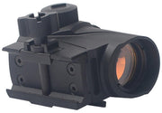 ACW DI Optical PS1 Red Dot Reflex Sight right side view of Red Dot showing adjusting dialer and Weaver/Picatinny rail