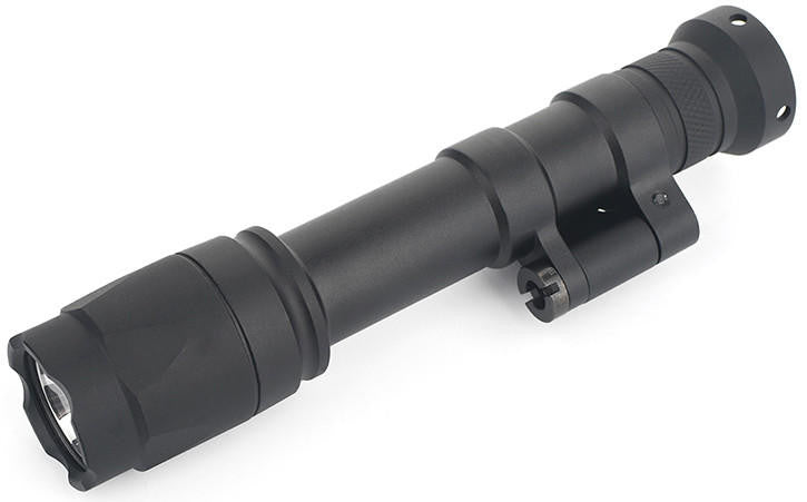Front view of ACW M640C Scout Light Pro 640 lumen black tactical flashlight
