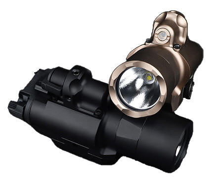 ACW X400 Ultra black aluminum pistol light and laser close-up