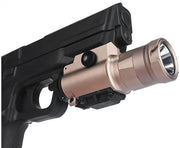 CW XH35 800 lumen tactical pistol light dark earth mounted on airsoft pistol rail
