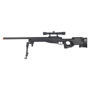 AGM L96 AWP Bolt Action Airsoft Sniper Rifle w/ Scope and Bipod, Black