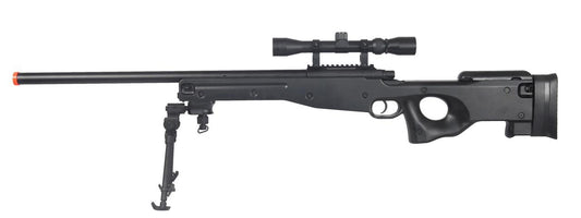 AGM L96 AWP Bolt Action Airsoft Sniper Rifle w/ Scope and Bipod, Black