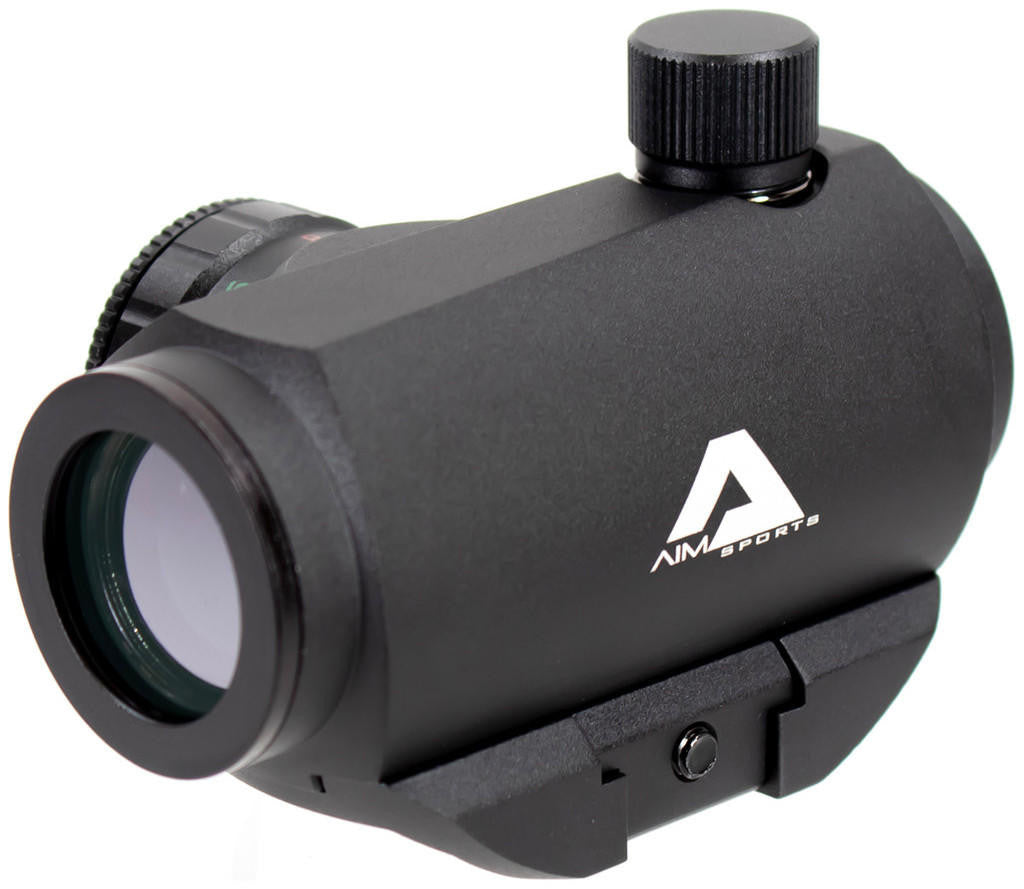 Aim Sports 1x20mm dual illuminated micro dot sight mounted on Picatinny rail