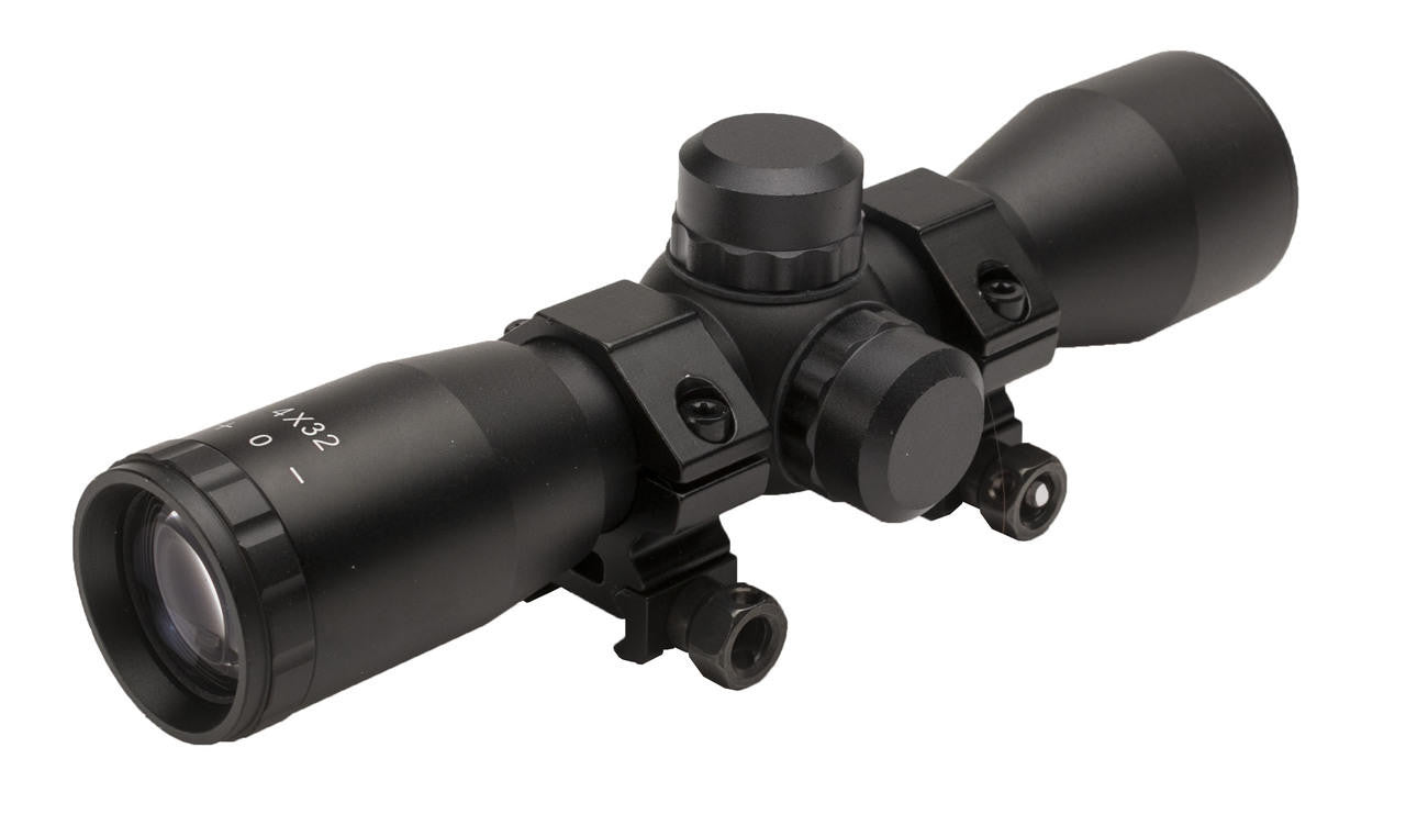 Aim Sports 4x32 Compact Mil-Dot Scope w/ Rings – Black