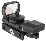 AIM Sports Four-Reticle Red/Green Dot Reflex Sight | Airsoft Red Dot upper left angel view