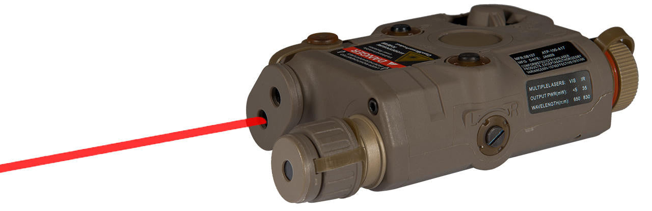 AMA PEQ-15 L.E.D. White Light/Red Laser, Dark Earth with laser beam 