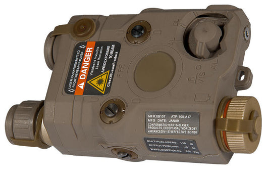PEQ-15 style airsoft light and laser unit dark earth side profile