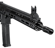 Angled front view of the Arcturus MOD2 Carbine, focusing on the 12.2" M-LOK rail system and mock suppressor flash hider.