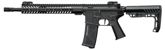 Side view of the Arcturus Advancer MOD2 Minimalist Carbine 12.2" LITE AEG Airsoft Rifle in black, showing the full profile with M-LOK handguard and minimalist stock.