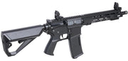 Arcturus LWT MK-I CQB 10" AEG airsoft rifle black right angle showing rifle stock, pistol grip, magazine, iron sight, muzzle, and receiver 