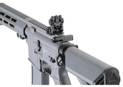 Arcturus LWT MK-I CQB 10" AEG airsoft rifle grey side profile with M-LOK rail view of iron sight