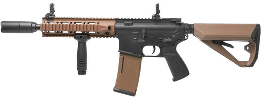 Arcturus LWT MK-II CQB 10" AEG airsoft rifle black/tan side profile with M-LOK rail