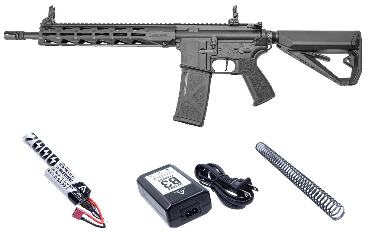 Arcturus LWT MK-III 12" Sport AEG SE Airsoft Rifle Starter Pack - Black/Tan | Gray Dragon Airsoft