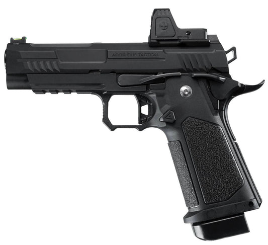 ARCTURUS Vanguard 4.3" Hi-Capa GBB Airsoft Pistol w/ Optics Ready Slide & ARS-1 Red Dot Combo, Black