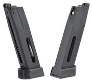 ASG CZ Shadow 2 CO2 Gas Blowback Airsoft Pistol, Black / Blue, left and right-side view of the CO2 pistol magazine