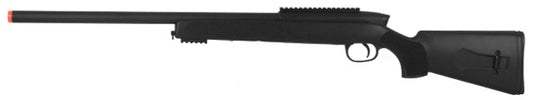 ASG Steyr SSG 69 P2 black bolt action airsoft sniper rifle with adjustable stock and scope mount