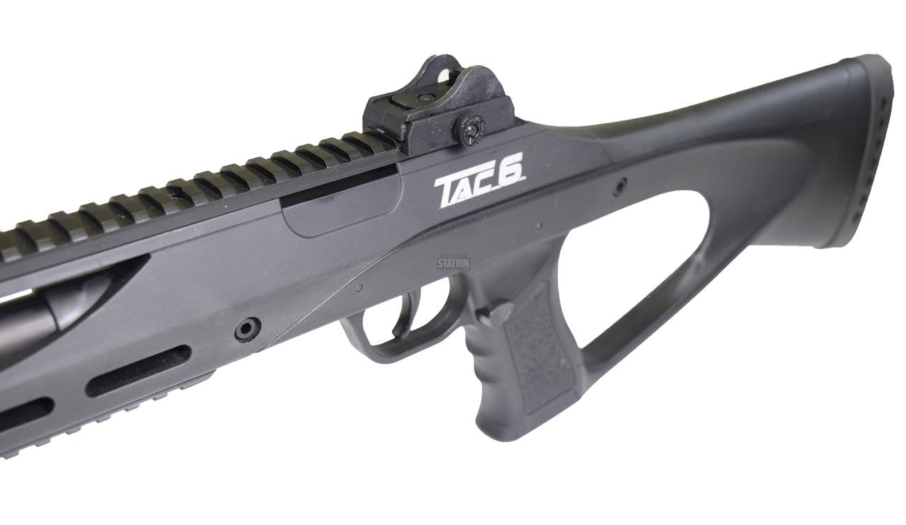 
ASG TAC-6 CO2 Semi-Auto Sniper Rifle with Integrated Laser & Bipod with trigger and stock view