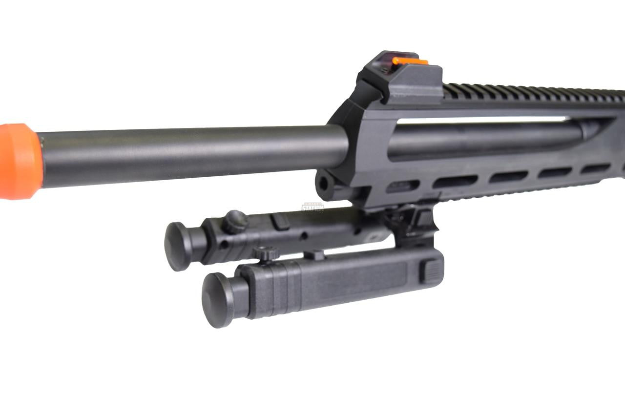 
ASG TAC-6 CO2 Semi-Auto Sniper Rifle with Integrated Laser & Bipod with folded bipod