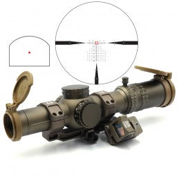 ATACR 1-8 24MM FFP LPVO RIFLESCOPE MIL SPEC VER. REPLICA WITH C1 OFFSET MOUNT AND RM RED DOT SIGHT FDE COLOR COMBO