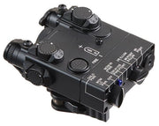 Atlas Custom Works Aluminum DBAL-A2 Aiming Device Green & IR Laser left angel view showing the back side with switches 