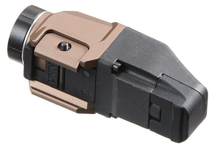 Atlas Custom Works Tactical Rail Mounted Button Flashlight left angel view