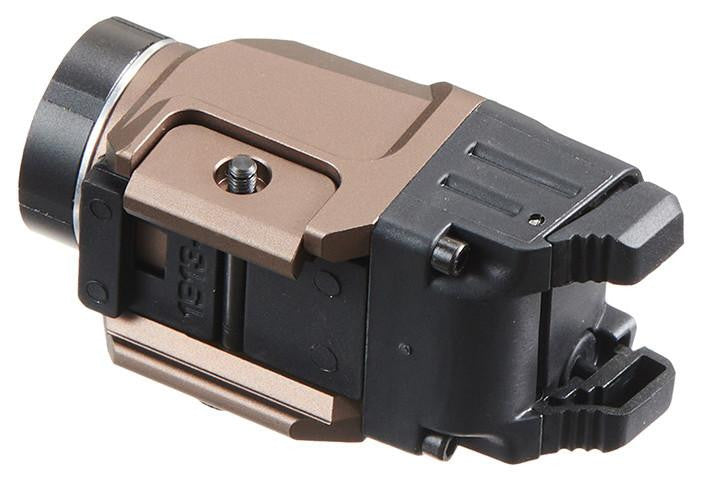 Atlas Custom Works Tactical Rail Mounted Flashlight left side view showing the mount