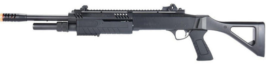 BO Manufacturer FABARM STF12 black pump action airsoft shotgun with 18 inch barrel