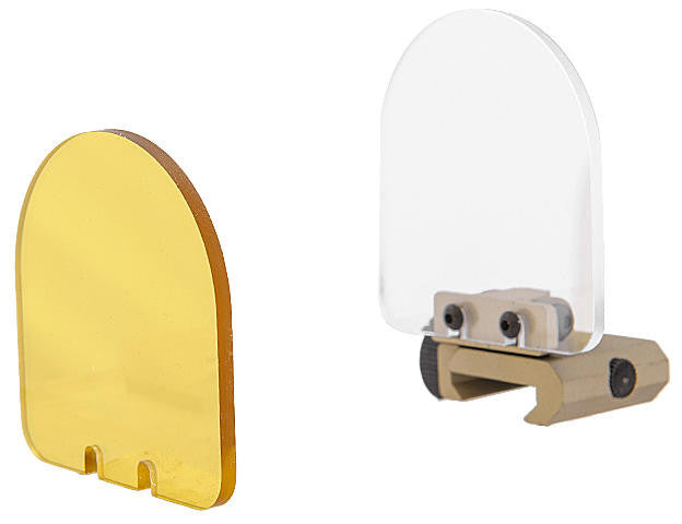 Close-up of Lancer Tactical clear lens protector for airsoft optic