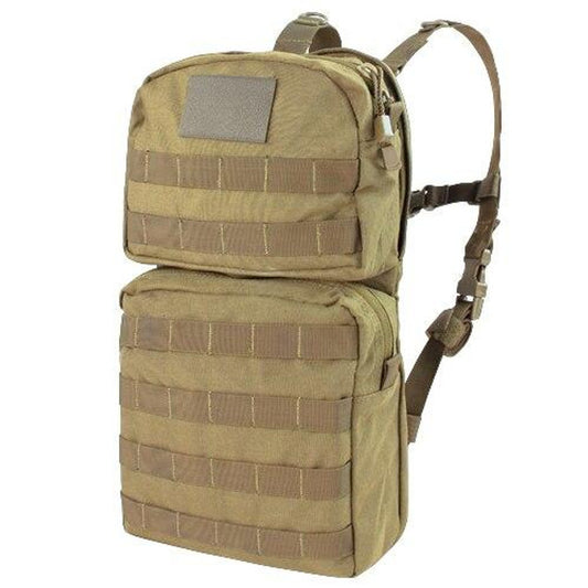 Condor HCB2 MOLLE 2.5 Liter Hydration Carrier in Coyote, a tactical hydration pack with MOLLE compatibility, perfect for outdoor and military use, available at Gray Dragon Airsoft.