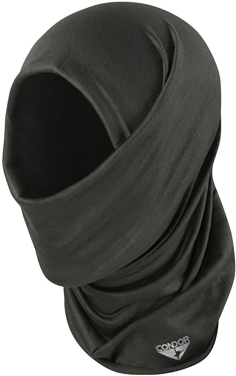 Condor Multi Wrap in Black — seamless microfiber tactical neck gaiter and face wrap