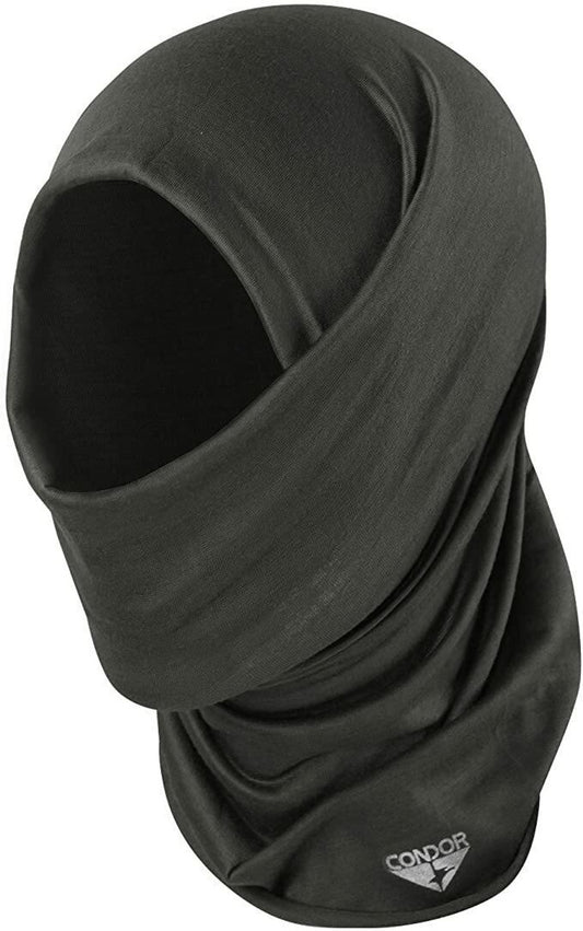 Condor Multi Wrap in Black — seamless microfiber tactical neck gaiter and face wrap