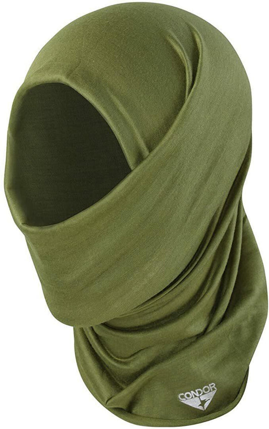 Condor Multi Wrap in Green — seamless microfiber tactical neck gaiter and face wrap