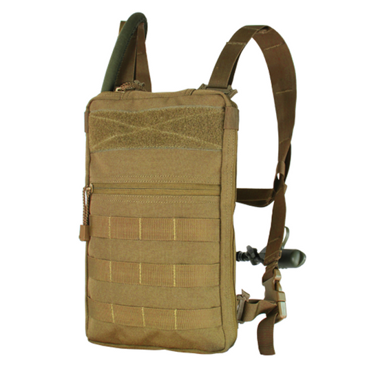 Condor Tidepool Hydration Carrier in Coyote color, a durable and lightweight tactical hydration pack designed for outdoor and tactical use