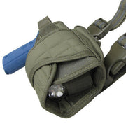 Condor Tornado Tactical Leg Holster, right angle view of holster with gun inside it