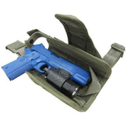 Condor Tornado Tactical Leg Holster, Side view of opened holster with gun in it