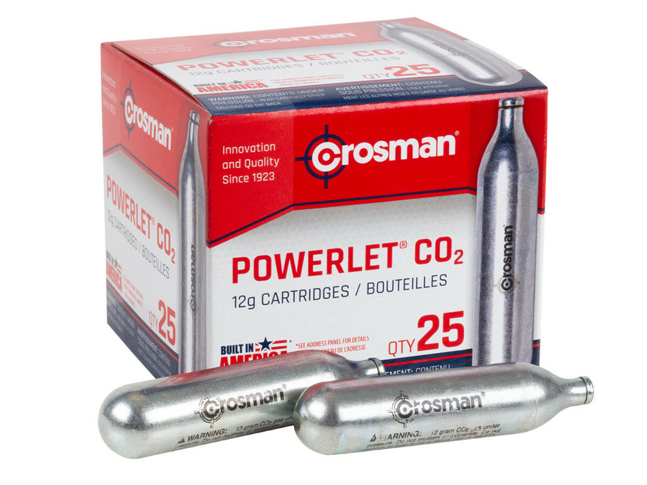 Crosman 12g CO₂ Cartridges (25 Pack) – Airsoft & Airgun Compatible