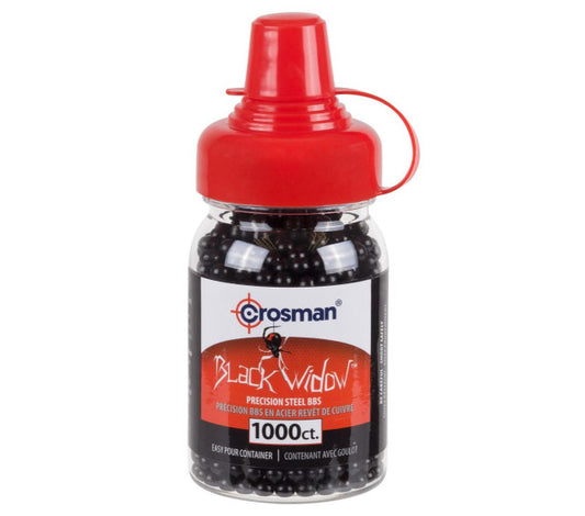 Crosman Black Widow .177 cal 5.23 grain steel BBs 1000 count bottle