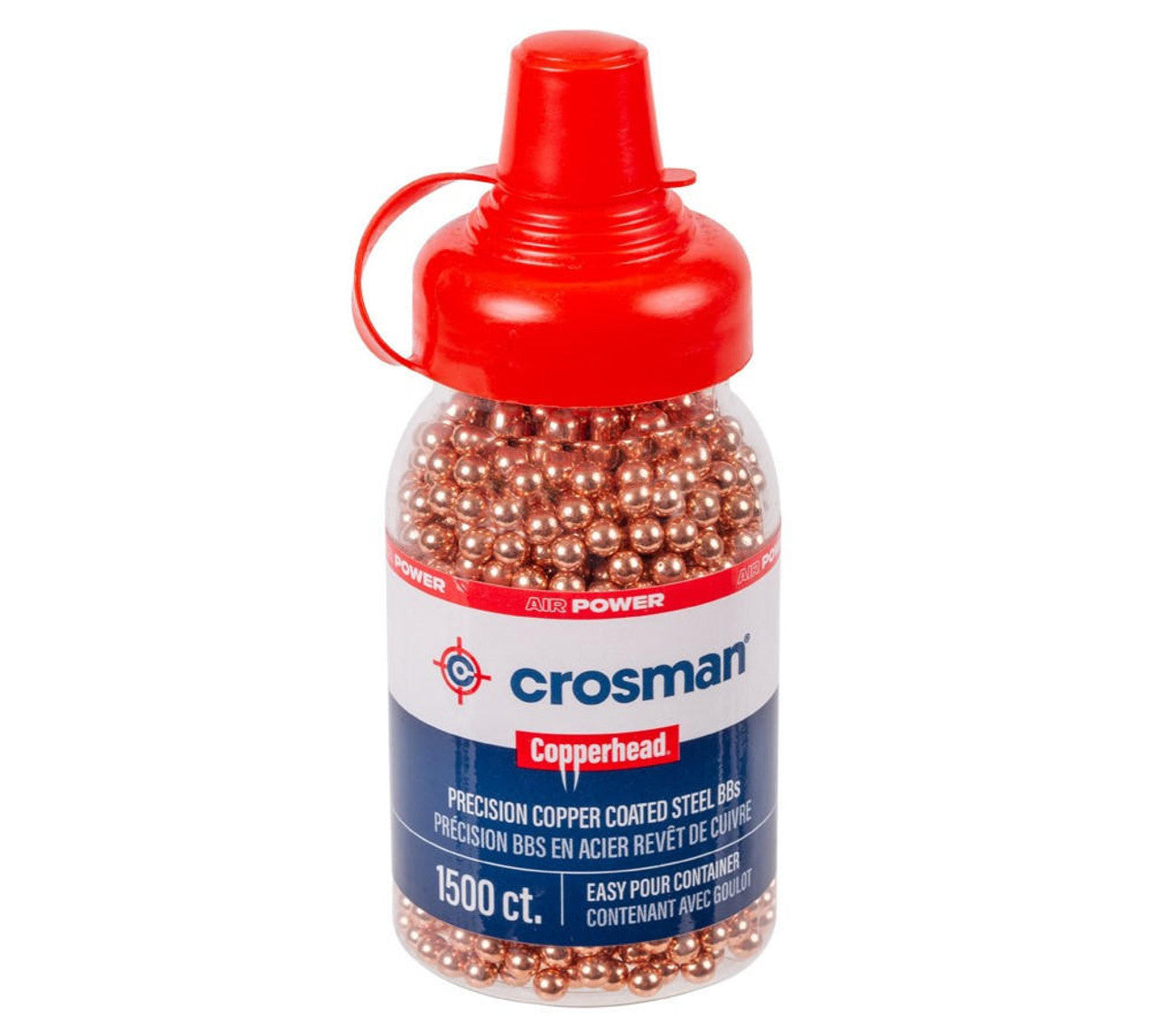 Crosman Copperhead .177 cal 5.1 grain copper-coated steel BBs 1500 count bottle