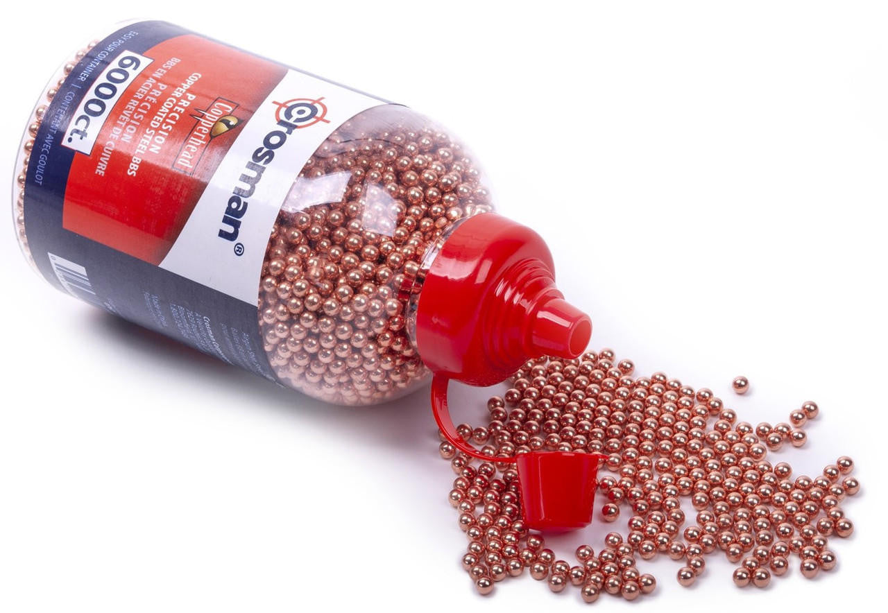 Crosman Copperhead .177 Cal 5.1 Grains Steel BBs — 6000 Count (Copper)