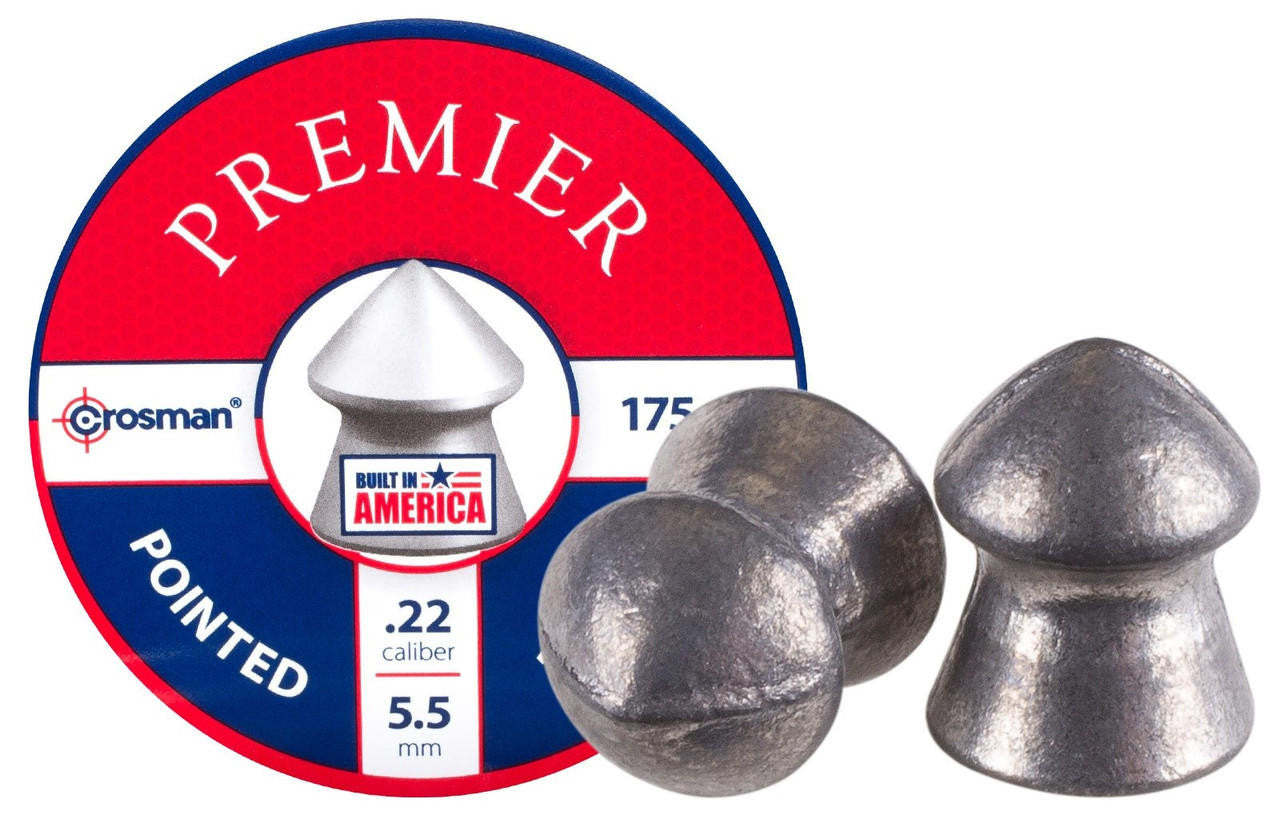 Crosman Field Hunting .22 cal 14.3 grain pointed pellets 175 count tin