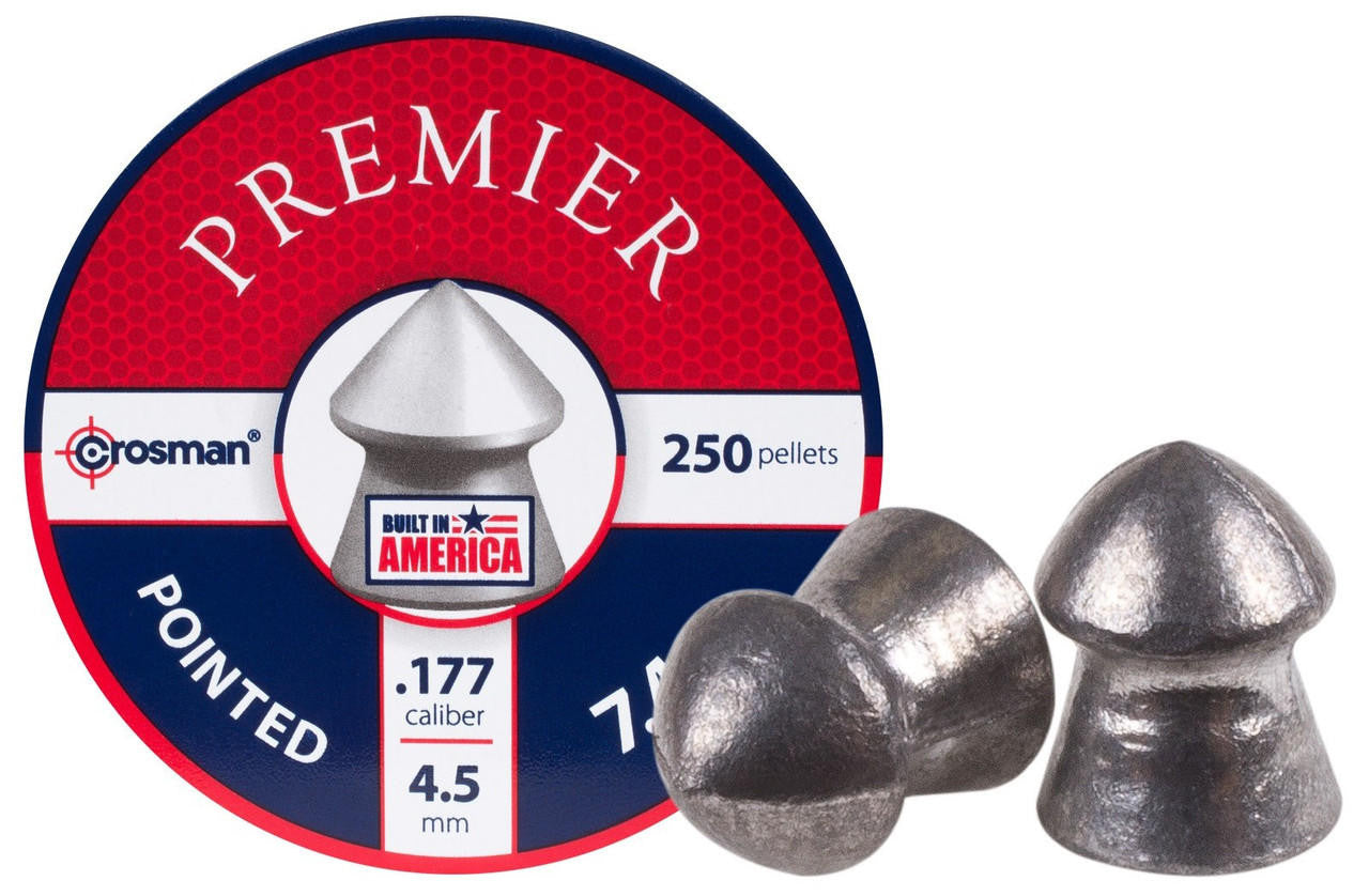 Crosman .177 cal 7.4 grain pointed hunting pellets 250 count tin