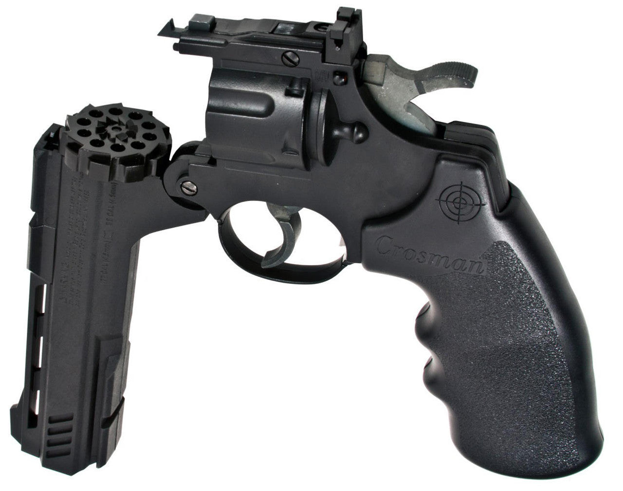 Crosman Vigilante CO2 Revolver 0.177 Cal Airgun with inserted Cylinder Clip

