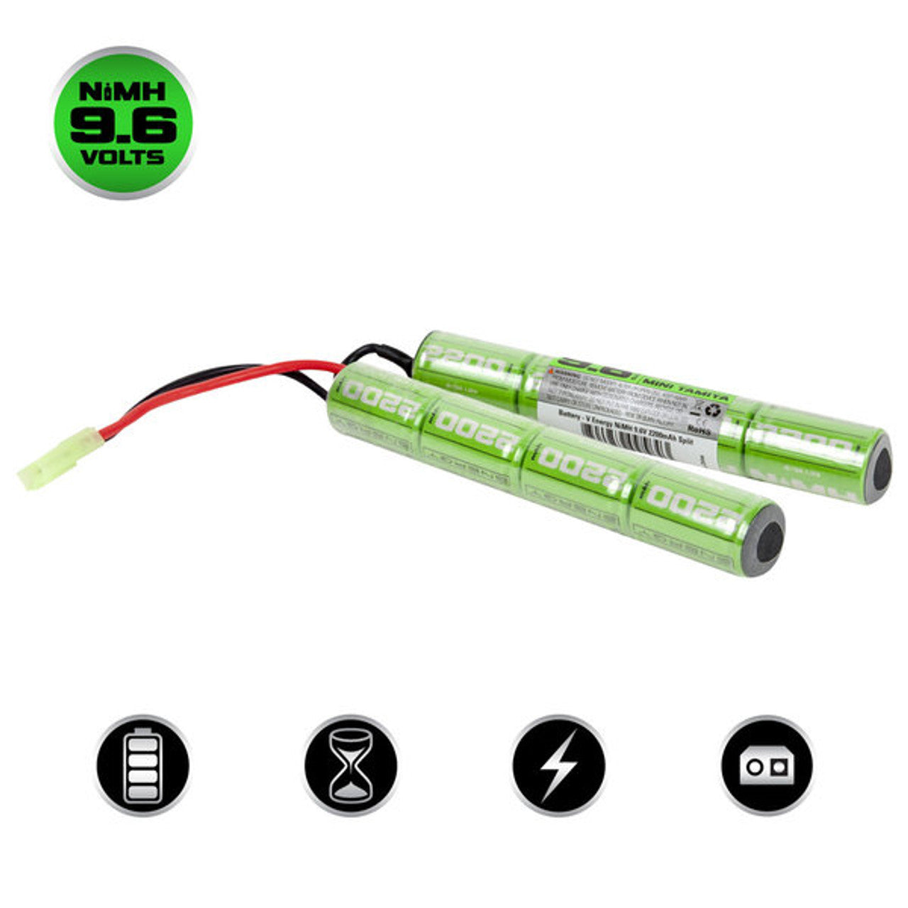 Valken NiMh 9.6v 2200mAh Split Airsoft Battery (Small Tamita)