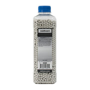 Back label of the Valken Accelerated ProMatch 0.25g 5,000 Count Airsoft BBs bottle