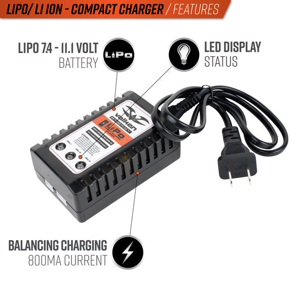 Valken Compact 2 -3 Cell LiPo Airsoft Smart Charger (USA)