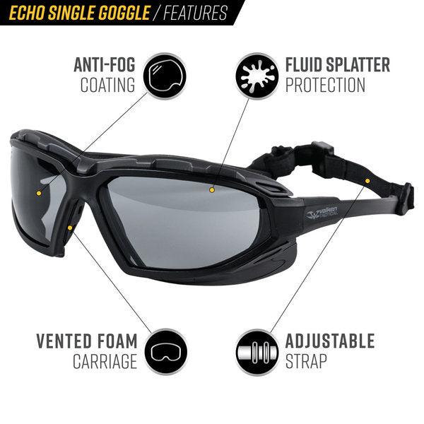 Valken Echo Airsoft Goggles w/Standard Lens – Reliable Eye Protection for Tactical Activities