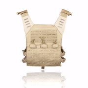Valken Laser Cut Plate Carrier tactical vest in coyote tan for airsoft, training, and tactical use.